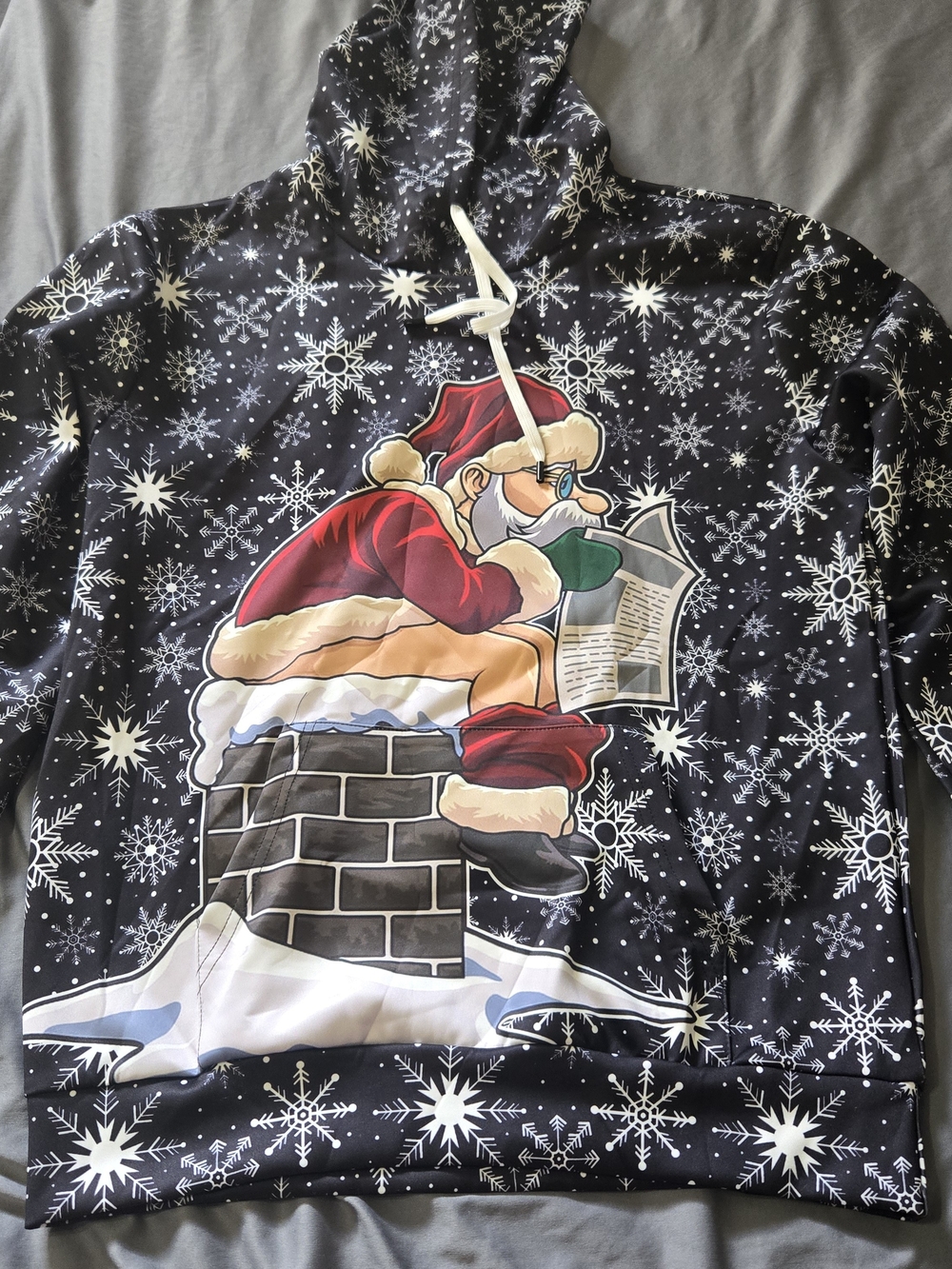 Funny Santa on Chimney Pooping Ugly Christmas Sweater/Sweatshirt Sz L
great con